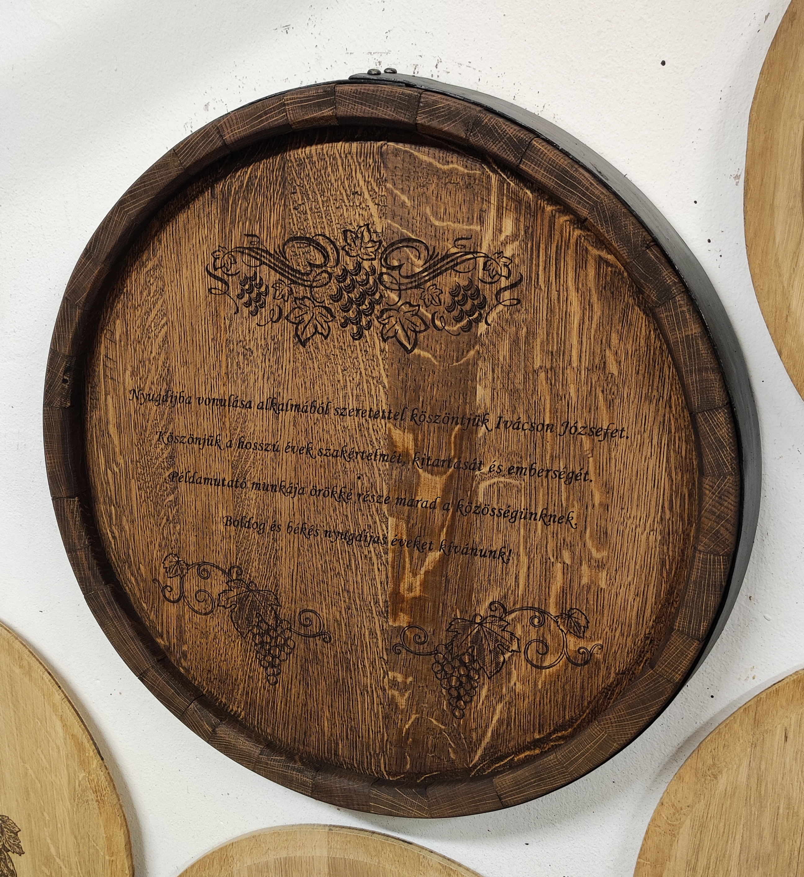 Lézergravírozott hordóvég