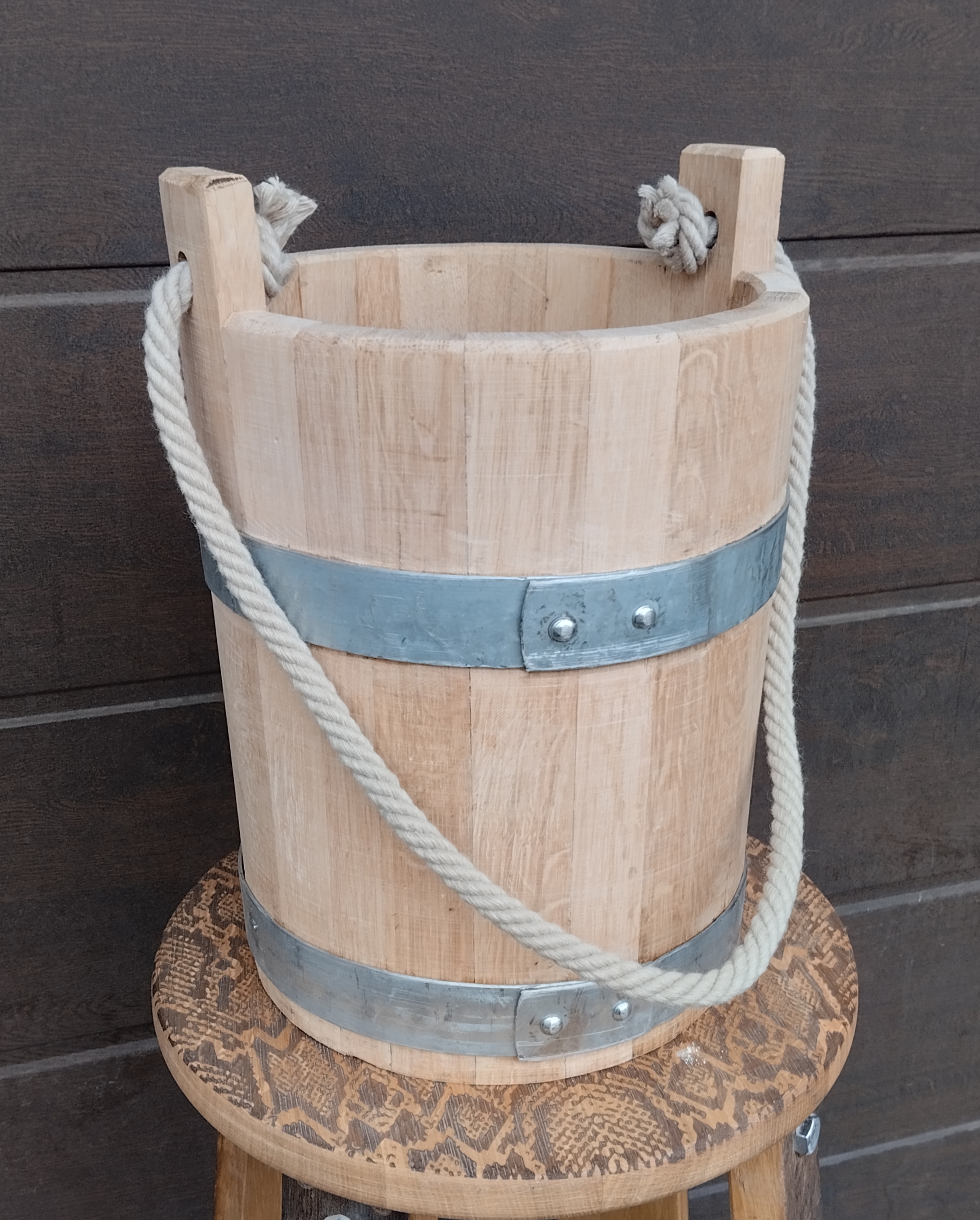 14 literes tölgyfa kútvödör kötéllel