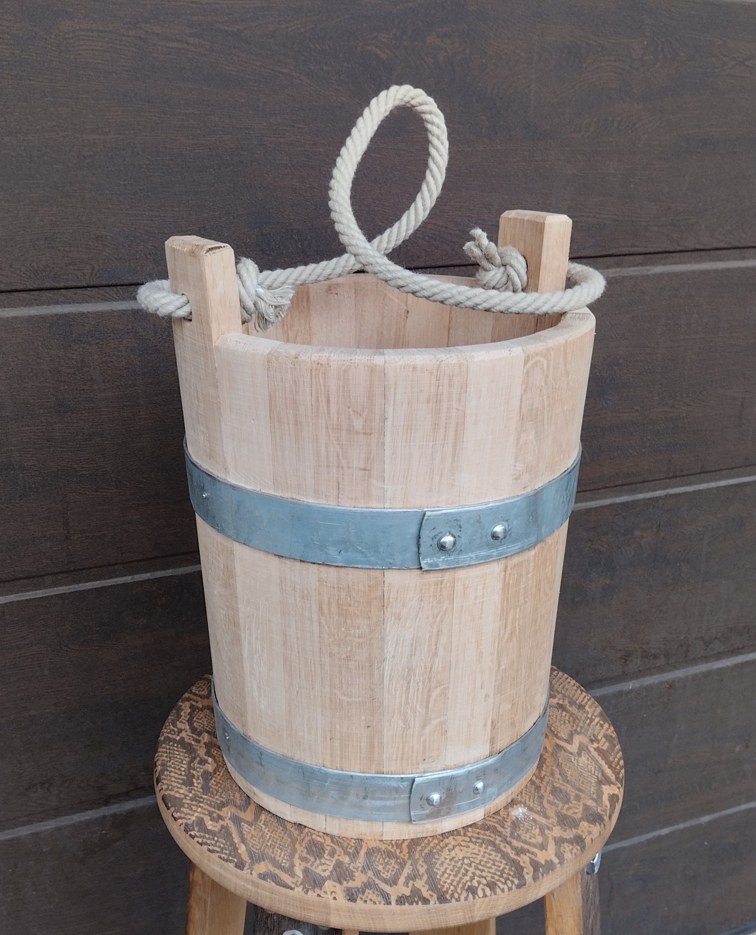 14 literes tölgyfa kútvödör kötéllel